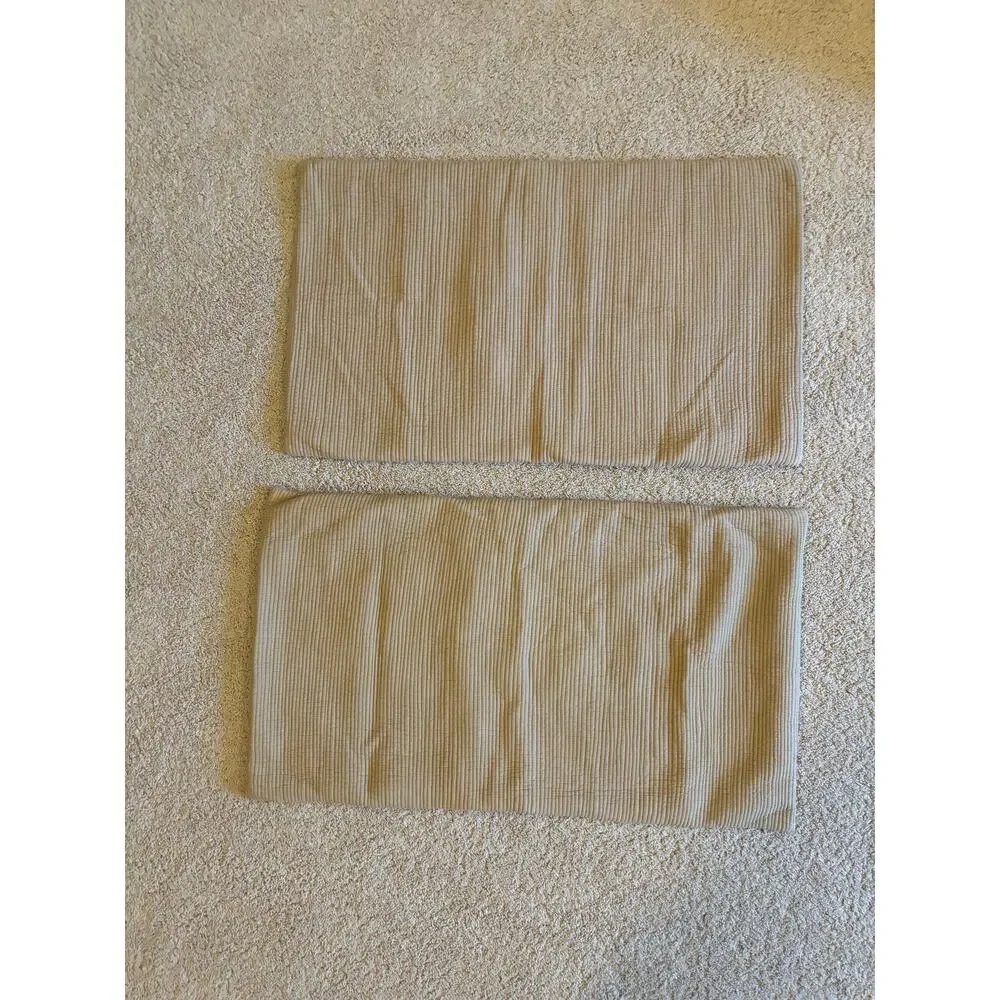 LIKE NEW Two Restoration Hardware Channel Stitch Cotton Voile Shams